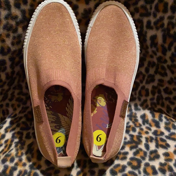 Blowfish Malibu Women’s Knit Glitter Slip On Sneakers Gold Mouve - Picture 14 of 16